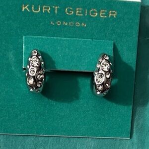 Kurt Geiger Silver Crystal Earrings nwt with pouch
